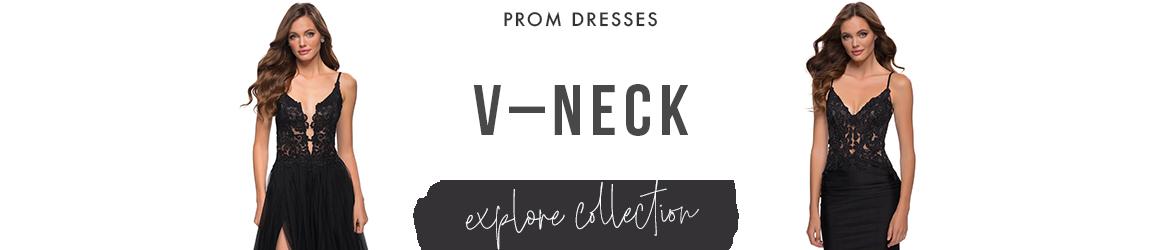 Picture of: V Neck Prom Dresses