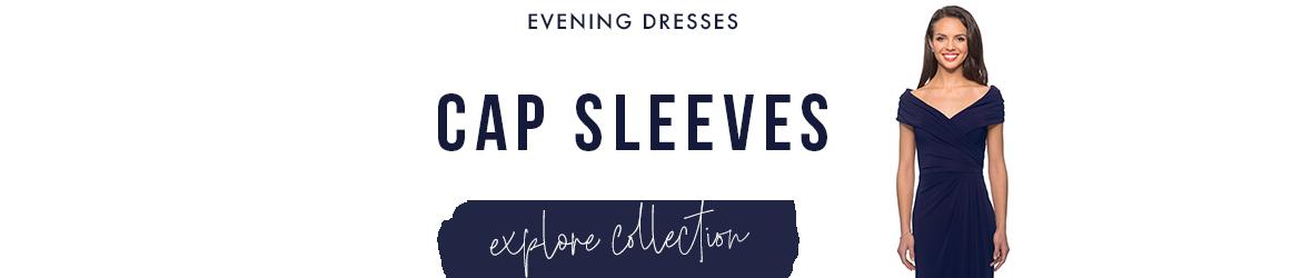 Cap sleeve evening dresses