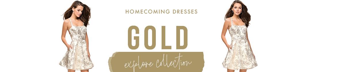 Gold homecoming dresses