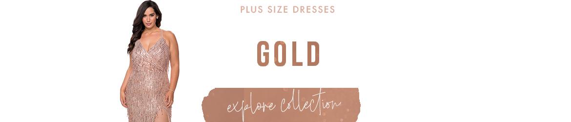 Gold Plus Size Dresses