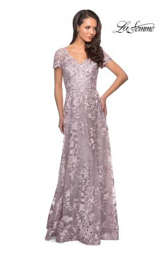 Picture of: Long Lace Evening Dress with Cap Sleeves, Style: 27870, Detail Picture 5