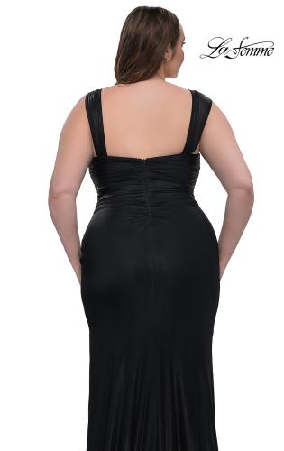 Picture of: Metallic Curve Dress with Flattering Ruching in Black, Style: 32991, Detail Picture 6