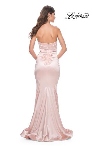 Picture of: Stretch Satin Gown with Draped Sweetheart Neckline in Champagne, Style: 31915, Detail Picture 20
