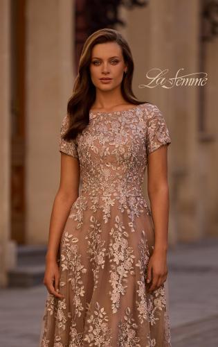 Picture of: Tea Length Mother of the Bride Dress with Short Sleeves, Style: 29830, Detail Picture 2