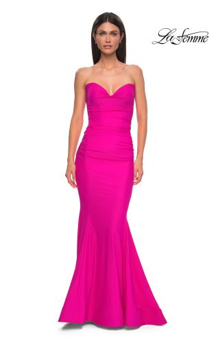 Picture of: Simple Jersey Mermaid Prom Dress with Sweetheart Neckline in Hot Fuchsia, Style 32872, Detail Picture 9