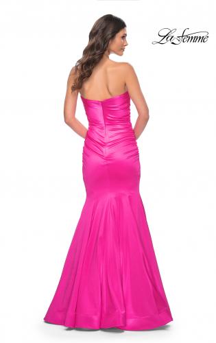 Picture of: Strapless Mermaid Stretch Satin Prom Dress in Pink, Style: 31980, Detail Picture 5