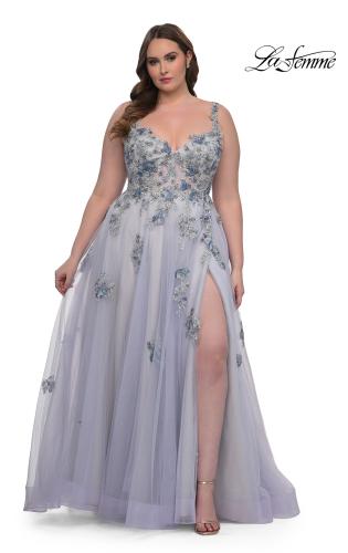 Picture of: Lavender A-Line Plus Size Prom Dress with Lace in Lavender , Style: 32412, Main Picture