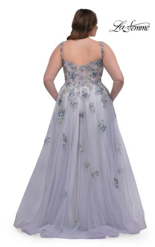 Picture of: Lavender A-Line Plus Size Prom Dress with Lace in Lavender , Style: 32412, Back Picture