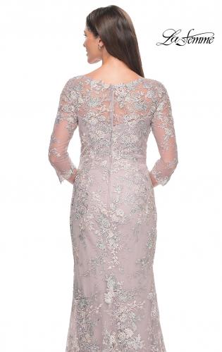 Picture of: Embroidered Lace Fitted Gown for Mother of the Bride in Mauve, Style: 31804, Detail Picture 2