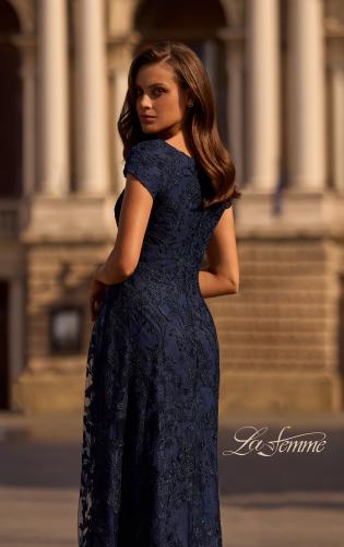 Picture of: Lace Evening Gown with Cap Sleeves and V Neck, Style: 27915, Detail Picture 2