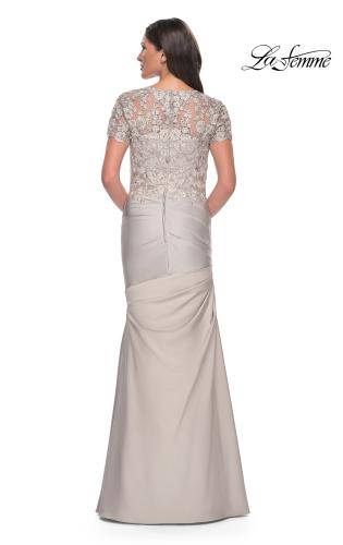 Picture of: Satin Evening Dress with Lace and Scoop Neckline, Style: 27989, Detail Picture 10