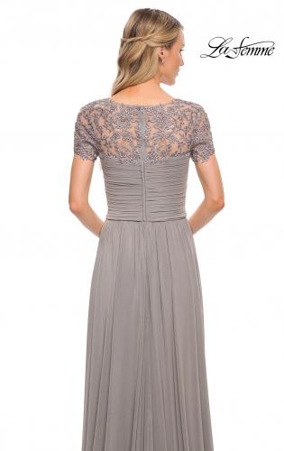 Picture of: Jersey Long Evening Dress with Short Lace Sleeves, Style: 29772, Detail Picture 8