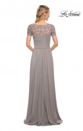 Picture of: Jersey Long Evening Dress with Short Lace Sleeves, Style: 29772, Detail Picture 7