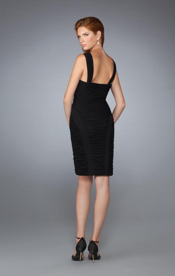 Picture of: Fully Ruched Cocktail Dress with Sweetheart Neckline in Black, Style: 13522, Back Picture