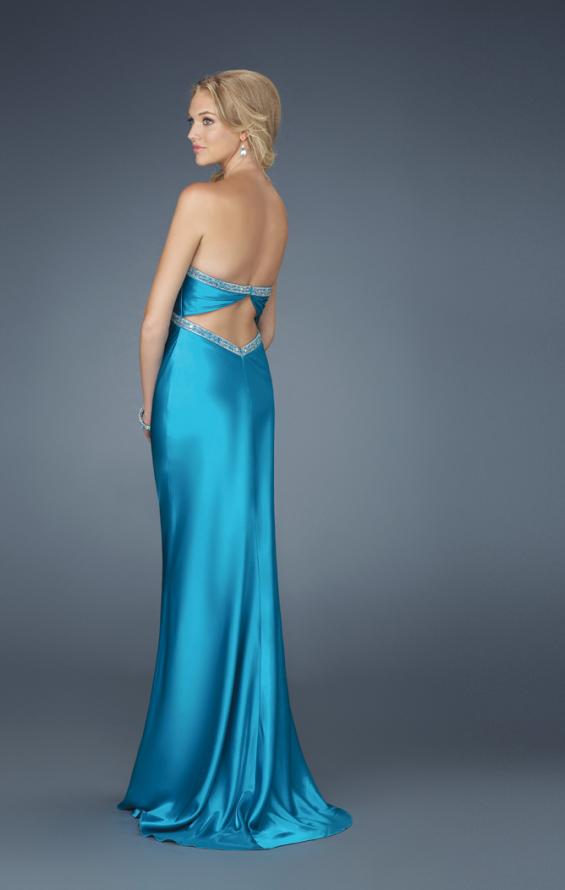Picture of: Strapless Prom Dress with Beaded Neckline in Blue, Style: 14574, Back Picture