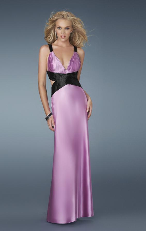 Picture of: Deep V Neck Prom Dress with Criss Cross Back in Purple, Style: 14660, Main Picture