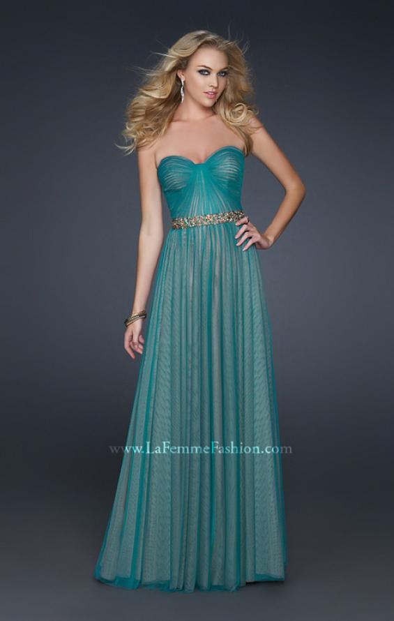 Picture of: Sweetheart Neckline Prom Dress with Beaded Belt in Green, Style: 17150, Detail Picture 1