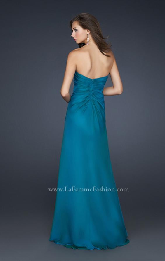 Picture of: Chiffon Prom Dress with Beading and Sweetheart Neck in Blue, Style: 17180, Back Picture