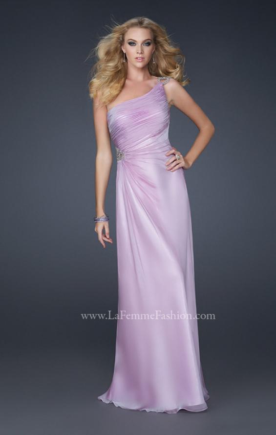 Picture of: One Shoulder Chiffon Prom Dress with Rhinestones in Purple, Style: 17259, Detail Picture 2