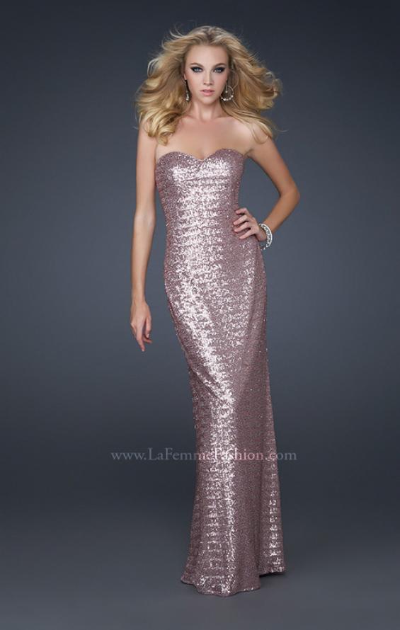 Picture of: Mermaid Inspired Prom Dress with Open Back in Pink, Style: 17368, Detail Picture 1