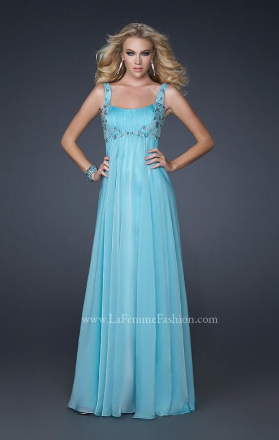 Picture of: Pleated Goddess Inspired Prom Dress with Beading in Blue, Style: 17476, Detail Picture 1