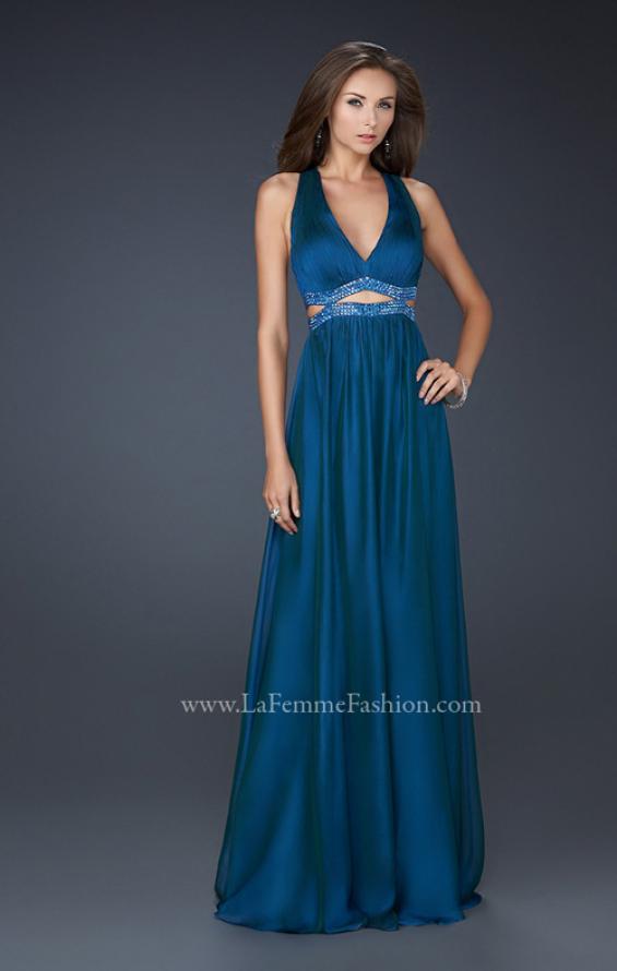 Picture of: Deep V Neck Chiffon Prom Dress with Pleating, Style: 17503, Detail Picture 1