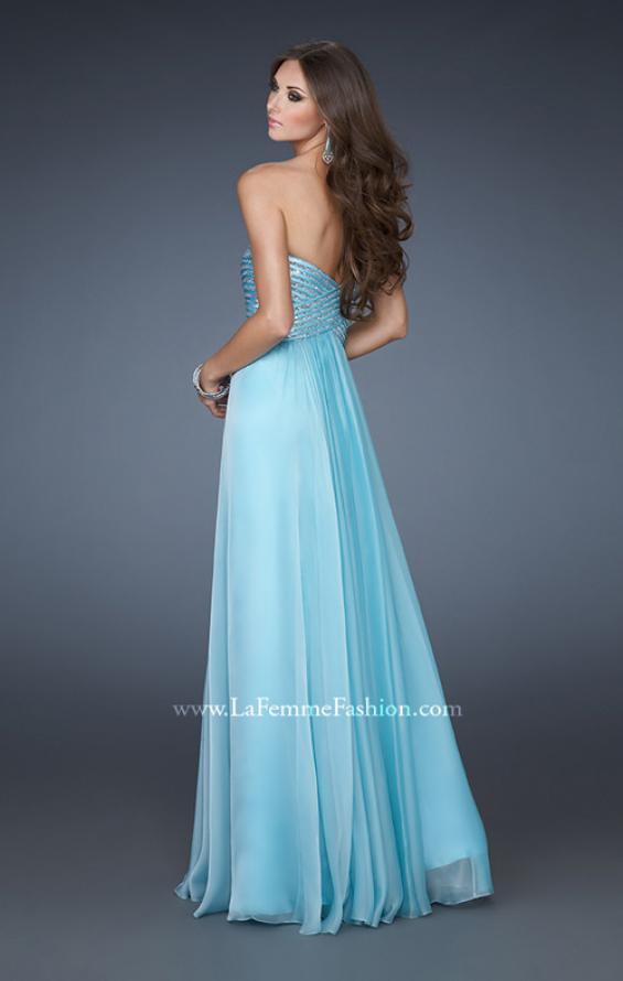 Picture of: Embellished Long Prom Dress with Sequined Bodice in Blue, Style: 18342, Back Picture
