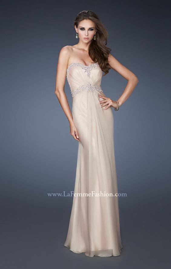 Picture of: Sweetheart Neckline Chiffon Prom Dress with Beading in Nude, Style: 18542, Back Picture