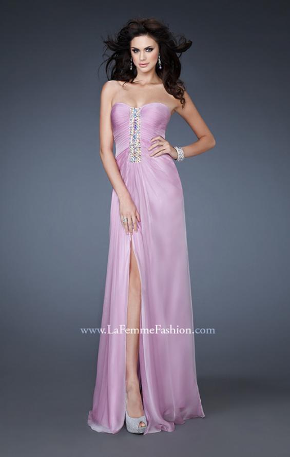 Picture of: Strapless Sweetheart Neckline Dress with Back Pleating in Purple, Style: 18571, Main Picture