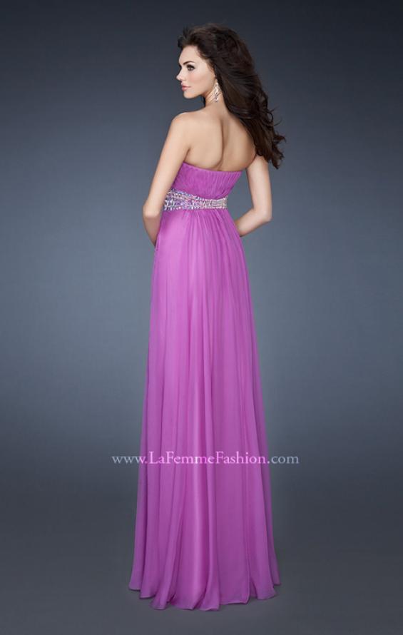 Picture of: Classic Chiffon Prom Dress with Beaded Neckline and Waist in Purple, Style: 18611, Back Picture