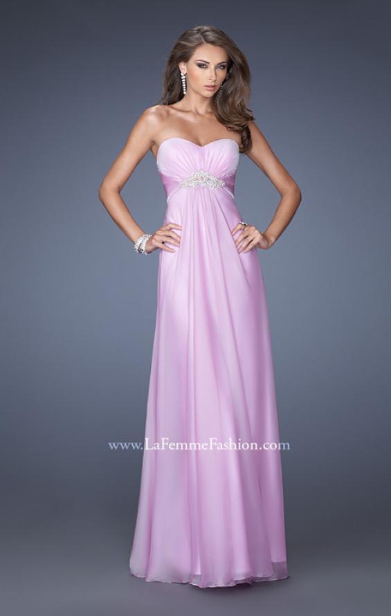 Picture of: Long Strapless Chiffon Prom Gown with Beaded Embroidery in Purple, Style: 19759, Detail Picture 1