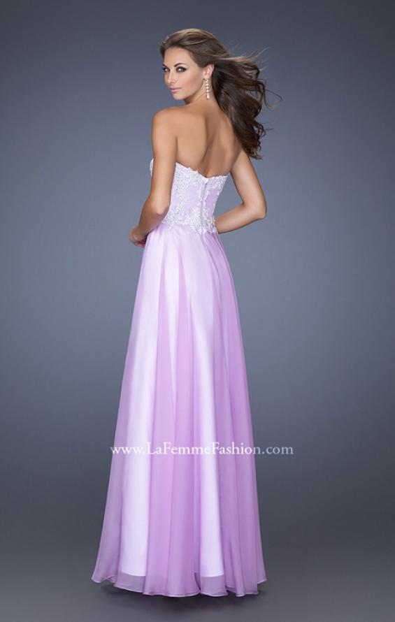 Picture of: Long Chiffon Prom Gown with Stones and Lace in Purple, Style: 19801, Back Picture