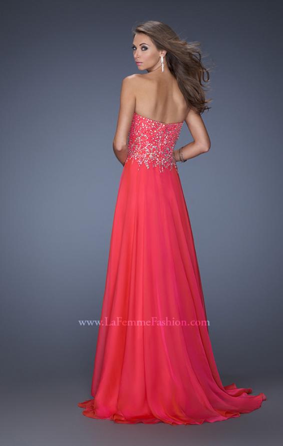Picture of: Long Sweetheart Neckline Prom Gown with Rhinestones in Pink, Style: 19856, Back Picture