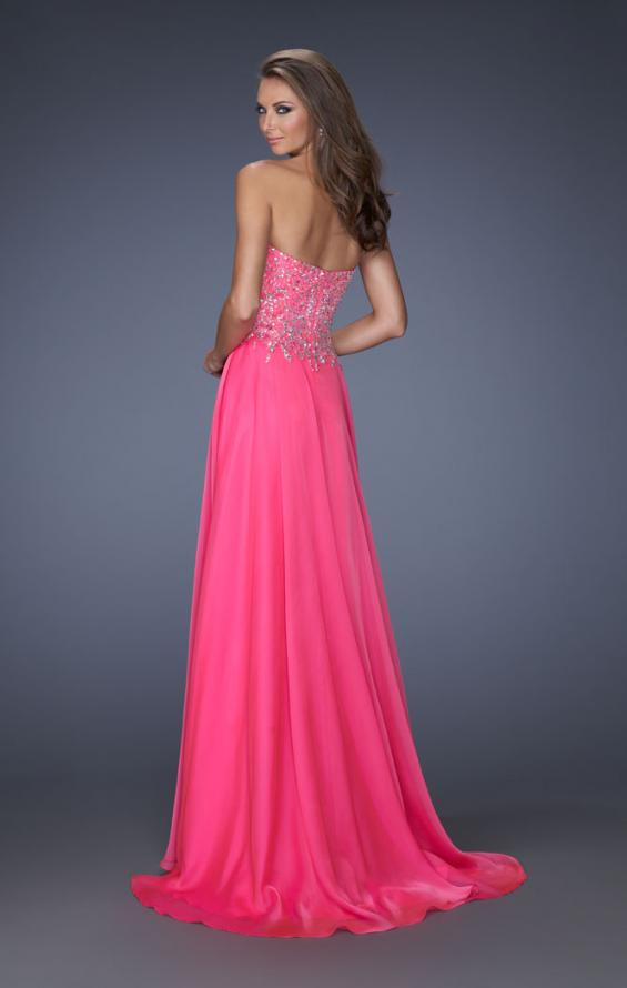 Picture of: Long Sweetheart Neckline Prom Gown with Rhinestones in Pink, Style: 19856, Detail Picture 2