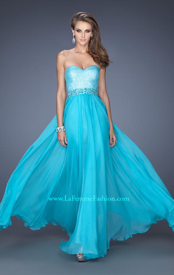 Picture of: Sweetheart Neckline Prom Gown with Sequins and Pearls in Blue, Style: 19898, Main Picture