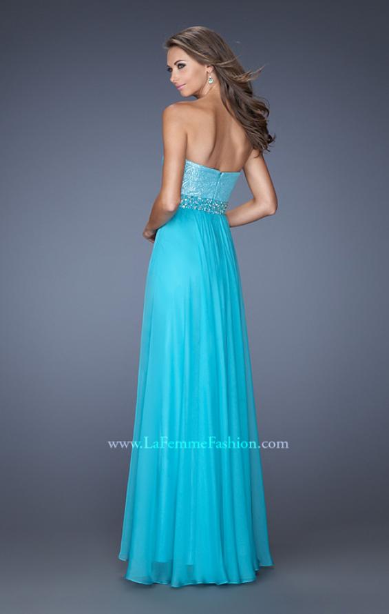 Picture of: Sweetheart Neckline Prom Gown with Sequins and Pearls in Blue, Style: 19898, Back Picture