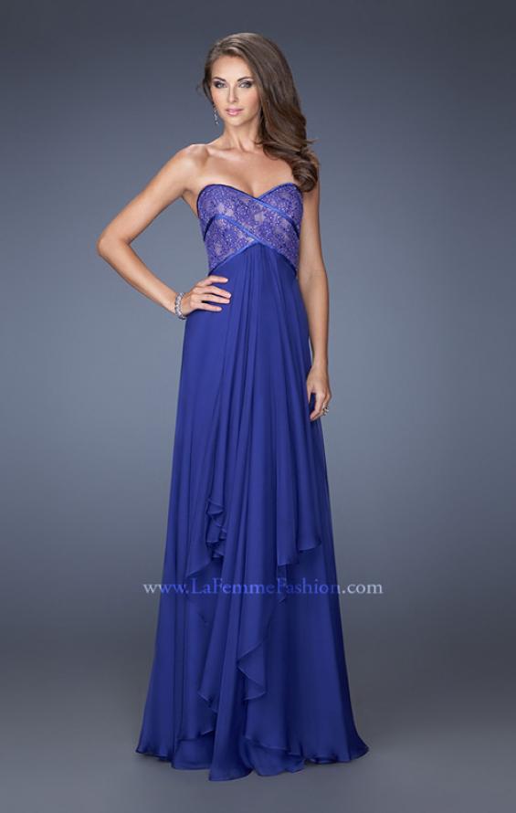 Picture of: Sweetheart Prom Dress with Tiered Chiffon Skirt in Blue, Style: 19921, Main Picture