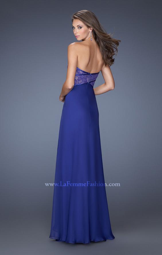 Picture of: Sweetheart Prom Dress with Tiered Chiffon Skirt in Blue, Style: 19921, Back Picture