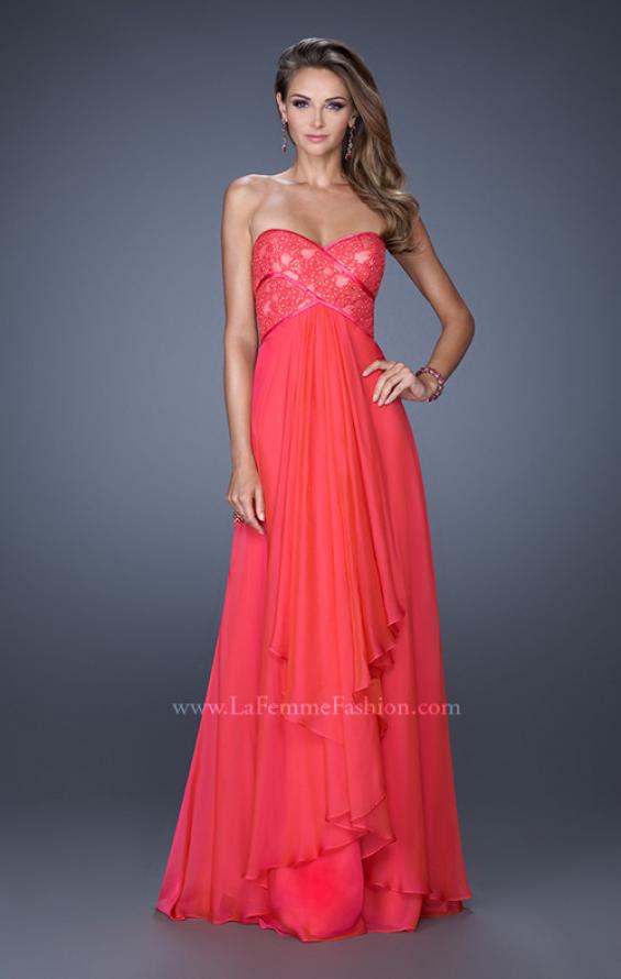 Picture of: Sweetheart Prom Dress with Tiered Chiffon Skirt in Pink, Style: 19921, Detail Picture 1