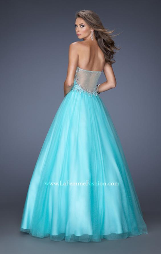Picture of: Ball Gown with Full Tulle Skirt and Sweetheart Neckline in Blue, Style: 19940, Back Picture