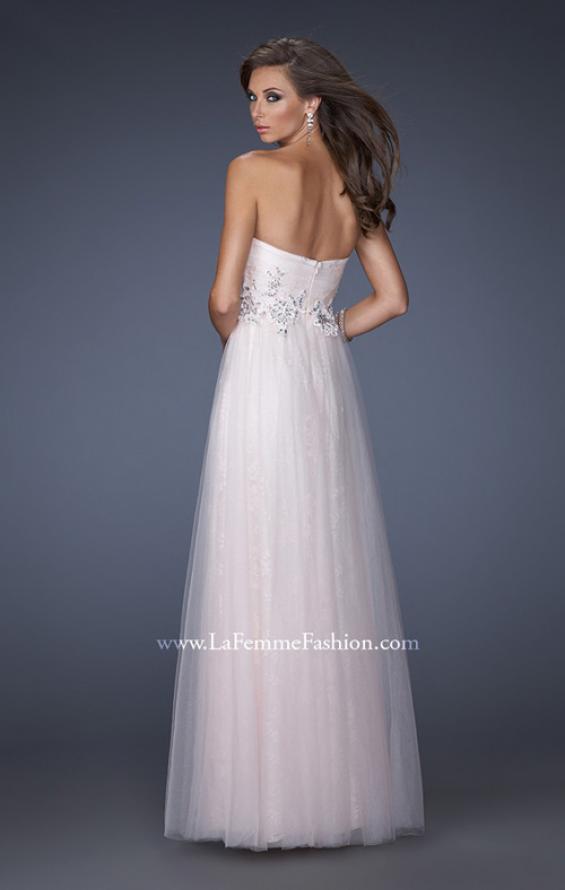Picture of: A-line Prom Dress with Net Lining and Iridescent Stones in Pink, Style: 19968, Back Picture