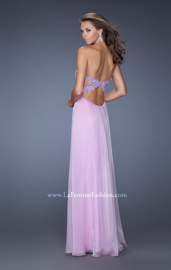 Picture of: Strapless Prom Gown with Empire Waist and Jewels in Purple, Style: 20042, Back Picture