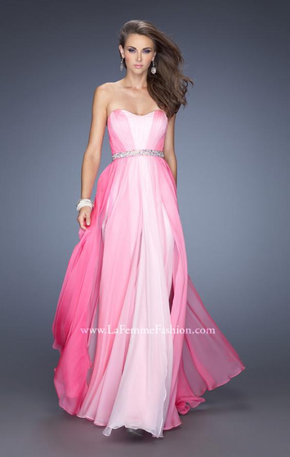 Picture of: A-line Prom Dress with Pearl Belt and Ombre Effect in Pink, Style: 20058, Detail Picture 2