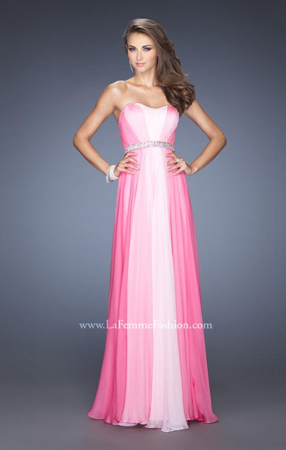 Picture of: A-line Prom Dress with Pearl Belt and Ombre Effect in Pink, Style: 20058, Detail Picture 3