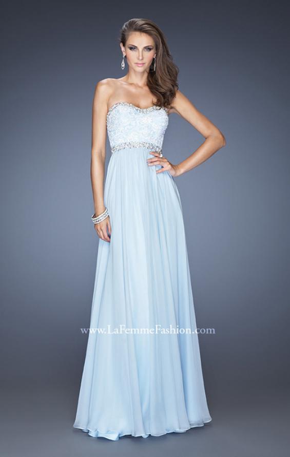 Picture of: Strapless Prom Dress with Gathered Skirt and Stones in Blue, Style: 20128, Main Picture
