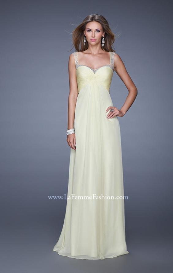 Picture of: Sweetheart Chiffon Prom Dress with Embellishments in Yellow, Style: 20678, Detail Picture 4