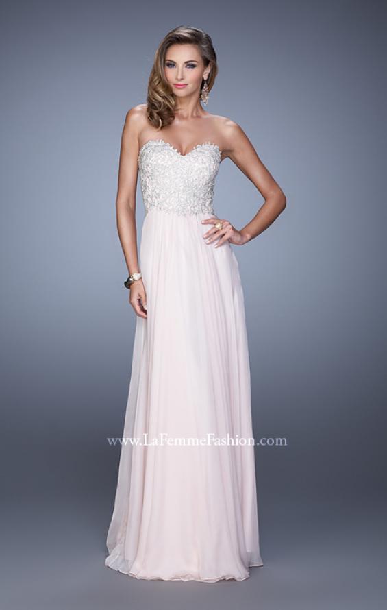 Picture of: Embellished Strapless Dress with Gathered Chiffon Skirt in Pink, Style: 20888, Detail Picture 4