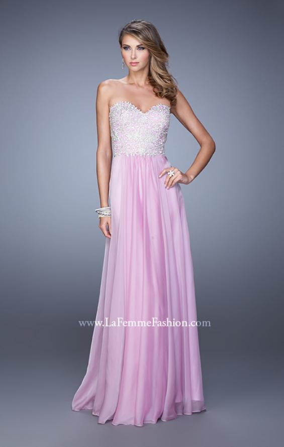 Picture of: Embellished Strapless Dress with Gathered Chiffon Skirt in Wisteria, Style: 20888, Detail Picture 5