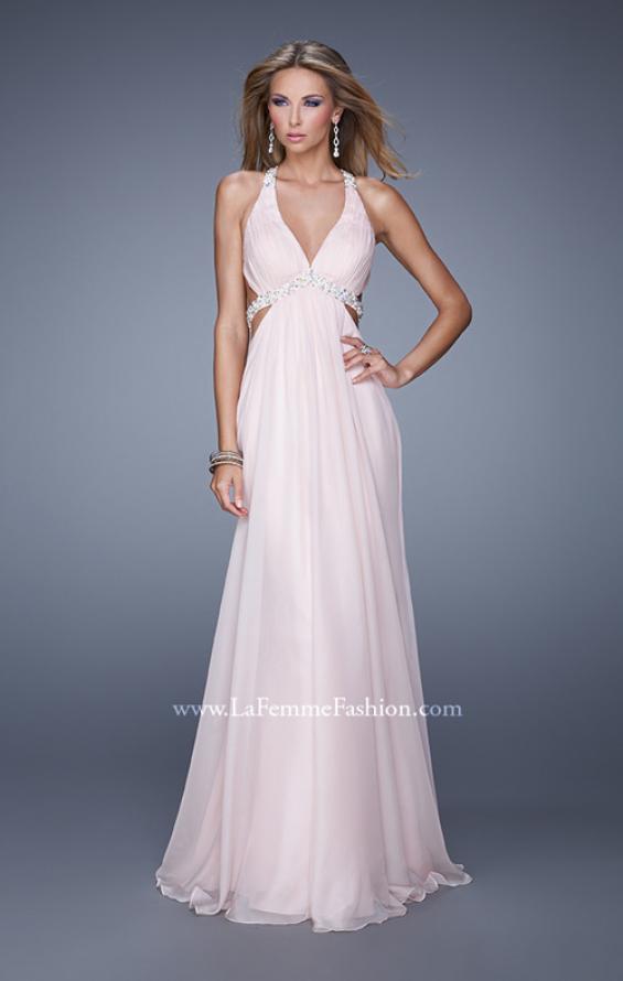 Picture of: Open Back Halter Prom Dress with V Neckline in Pink, Style: 20941, Main Picture