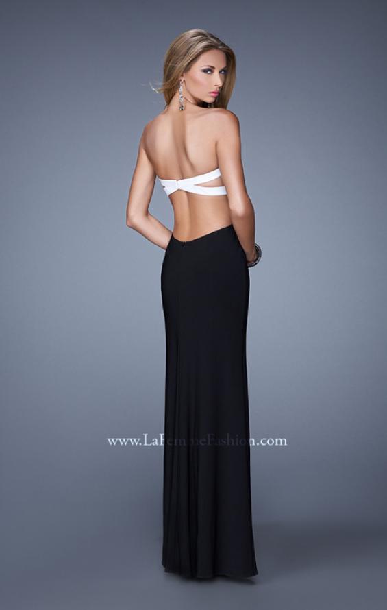 Picture of: Chic Jersey Prom Dress with Contrasting Back Straps in Black, Style: 21031, Back Picture